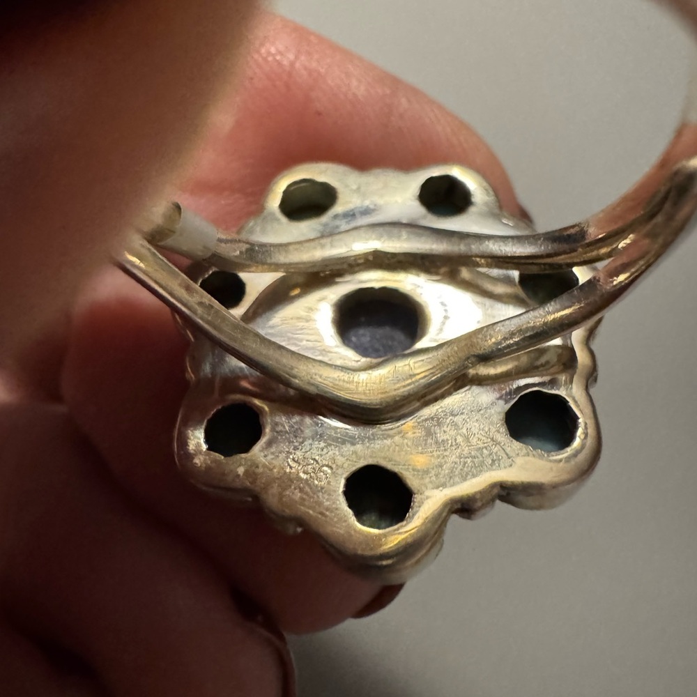 New with tags turquoise and lapis sterling silver ring adjustable - Picture 4 of 5
